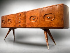 Italian Mid-Century Sideboard Honey Color in Birch Wood, 1950s