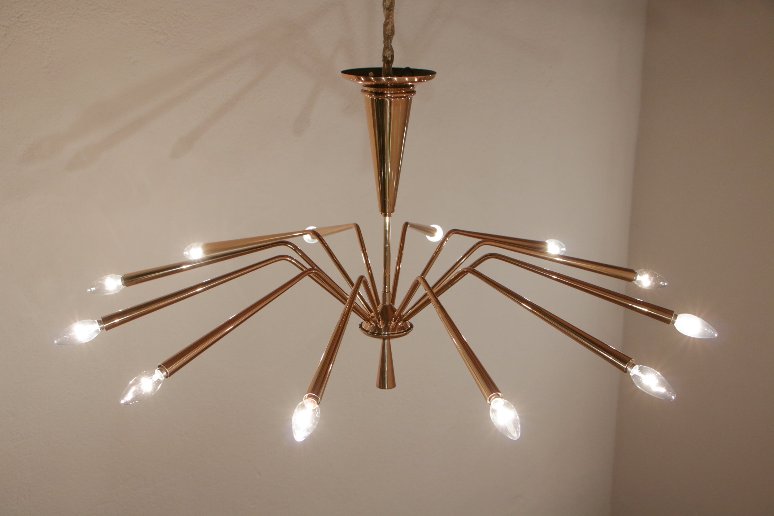 Lampadario Torlasco moderno di metà secolo, modello 342, Lumi Milano, anni '50
