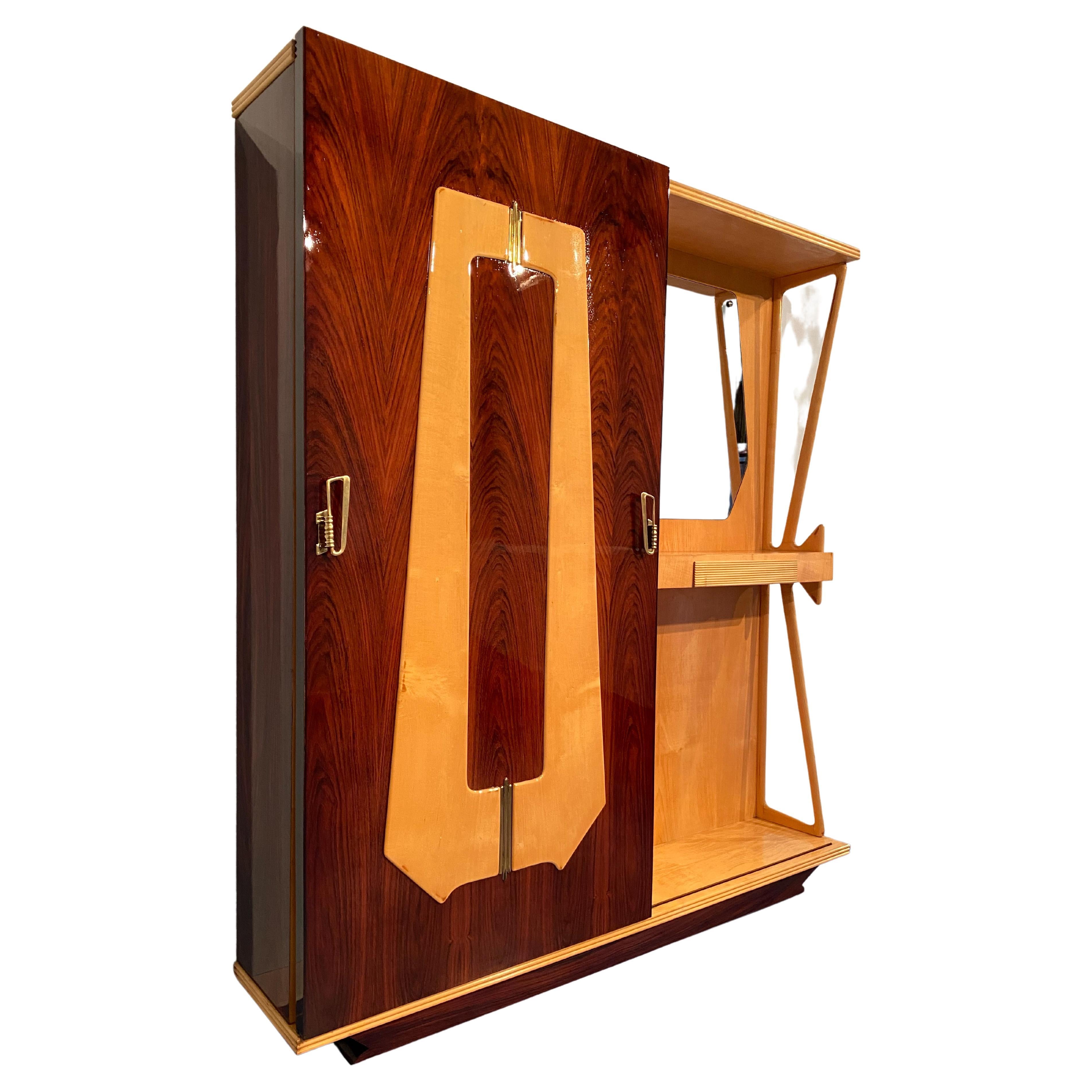 Italienische Mid-Century-Modern-Eingangsgarderobe-Konsole, 1950er Jahre