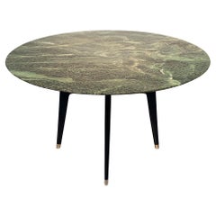 Italian Mid-Century Green Marble Round Dining Table,by Vittorio Dassi 1950s
