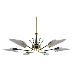 Italian Mid Century Six Lights Chandelier attributed to Stilnovo