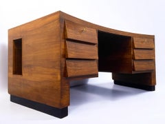 Table de bureau italienne du milieu du siècle avec chaise conçue par Gio' Ponti, années 1940