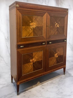Italian Mid-Century Sideboard- Cabinet Bar with inlays by Giuseppe Anzani, 1950s