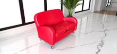 Italienisches rotes Ledersofa Daisy von Poltrona Frau, Italien 2008