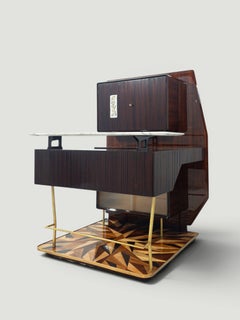 Buffet ou armoire bar italien du milieu du siècle attribué à Osvaldo Borsani années 1940