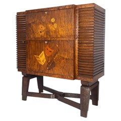 Italian Art Deco Sideboard or Bar Cabinet with Inlayed Doors by Colli, 1940s