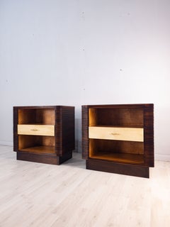 Italian Art Deco Nightstands in Parchment, Attributed to Osvaldo Borsani, 1940s