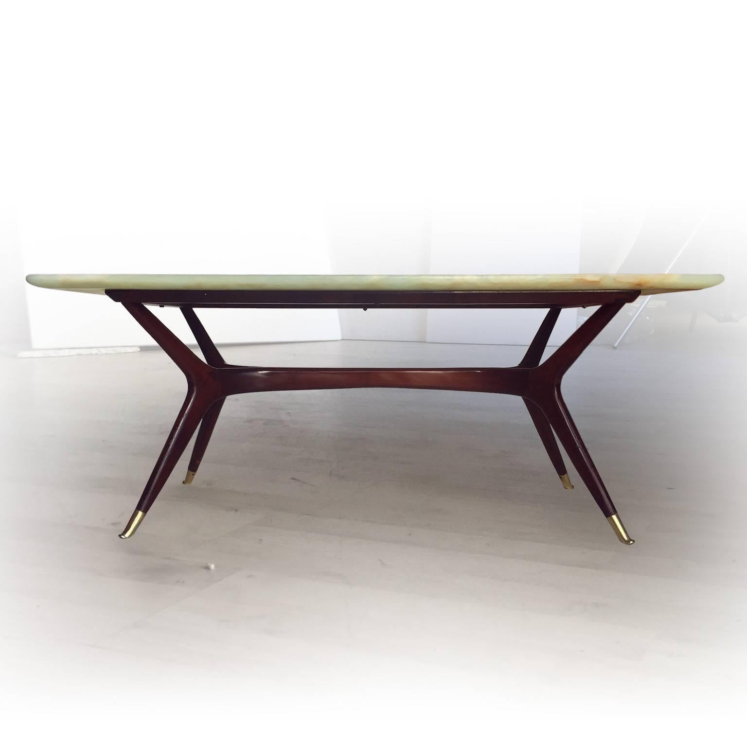 Brass Italian Mid-Century Coffee Table attributed to Ico Parisi, 1950s