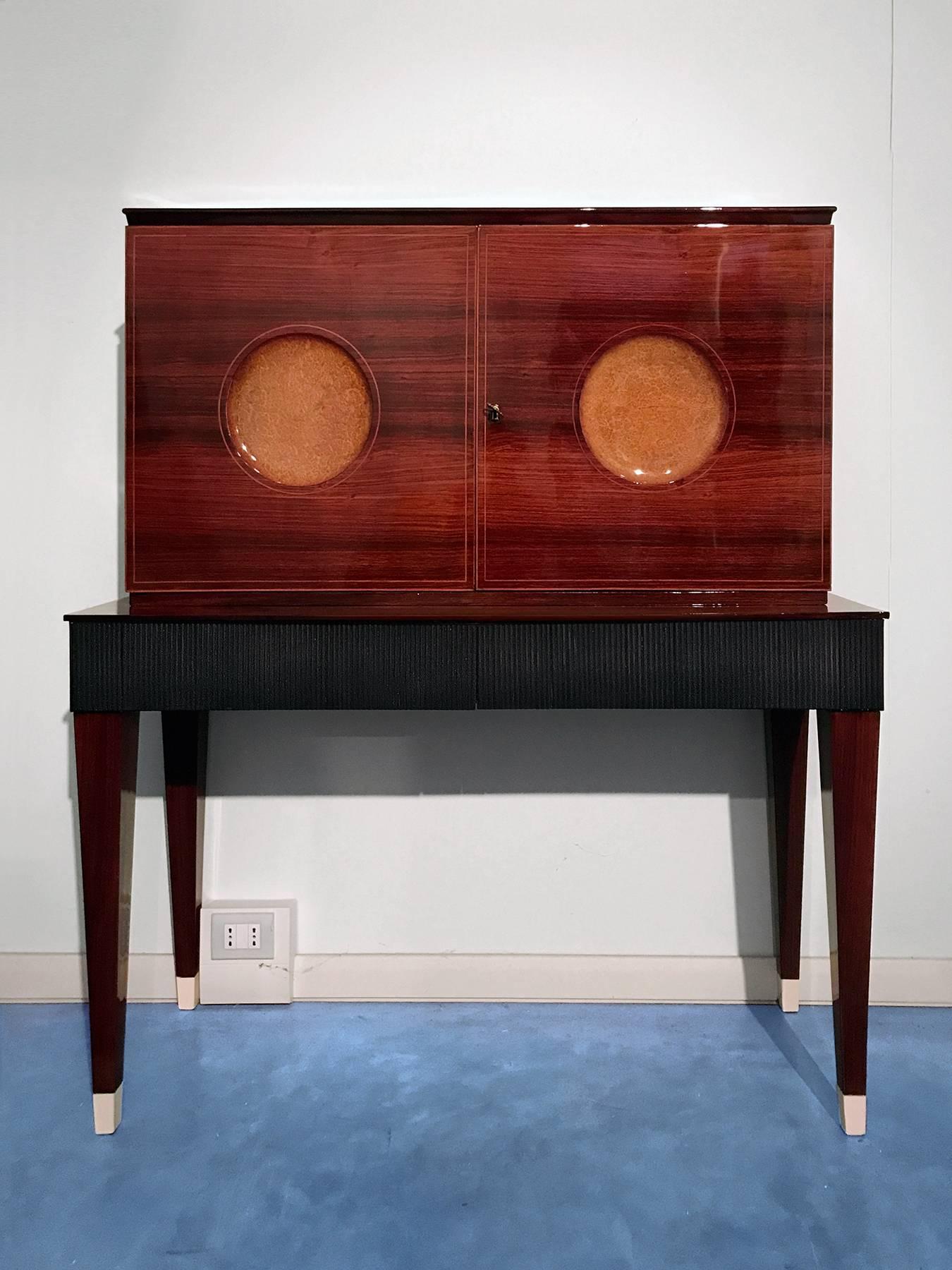 Mid-Century Modern Italian Mid-Century Rosewood Bar Cabinet attributed to Paolo Buffa, 1950s