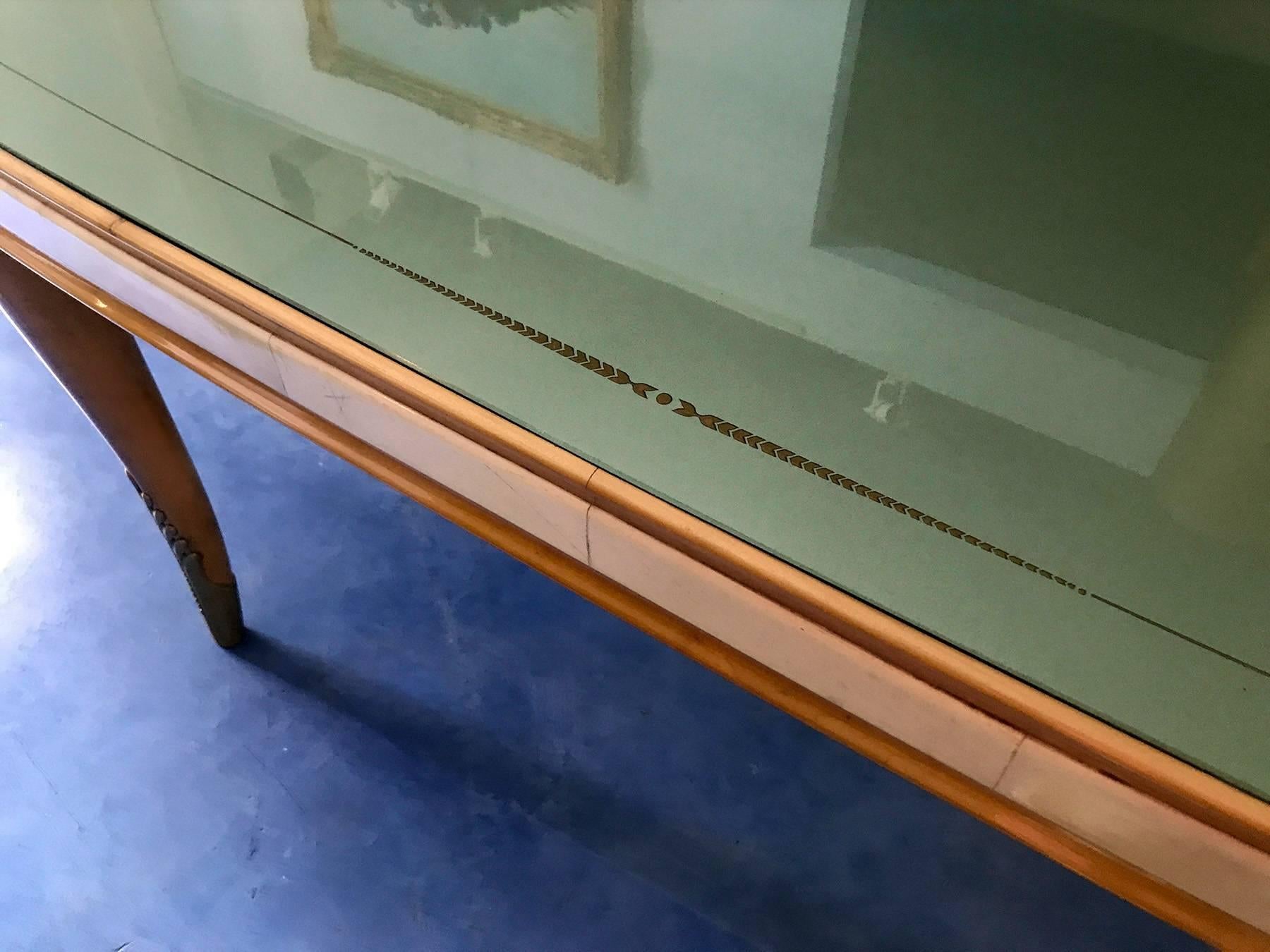 Italian Mid-Century Parchment Dining Table by Giovanni Gariboldi, 1940s 2