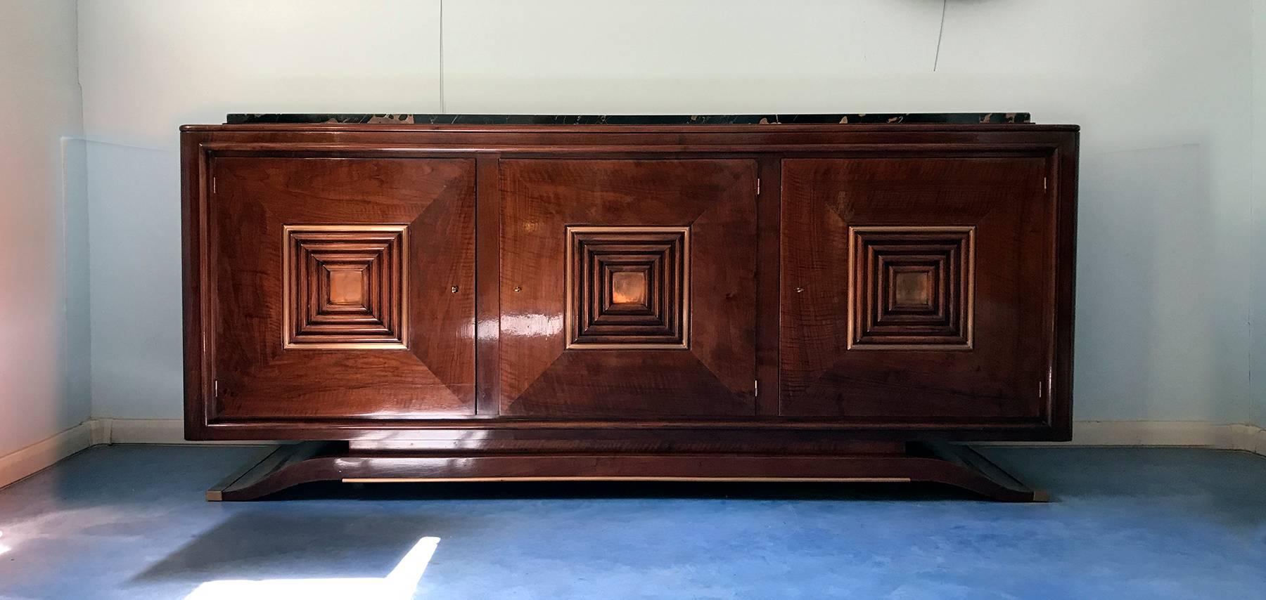 French Art Deco Walnut Sideboard in the Style of Maxime Old, 1940s 2