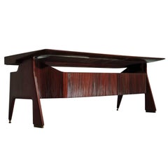 Italian Mid-Century Walnut Executive Desk by Vittorio Dassi, 1950s