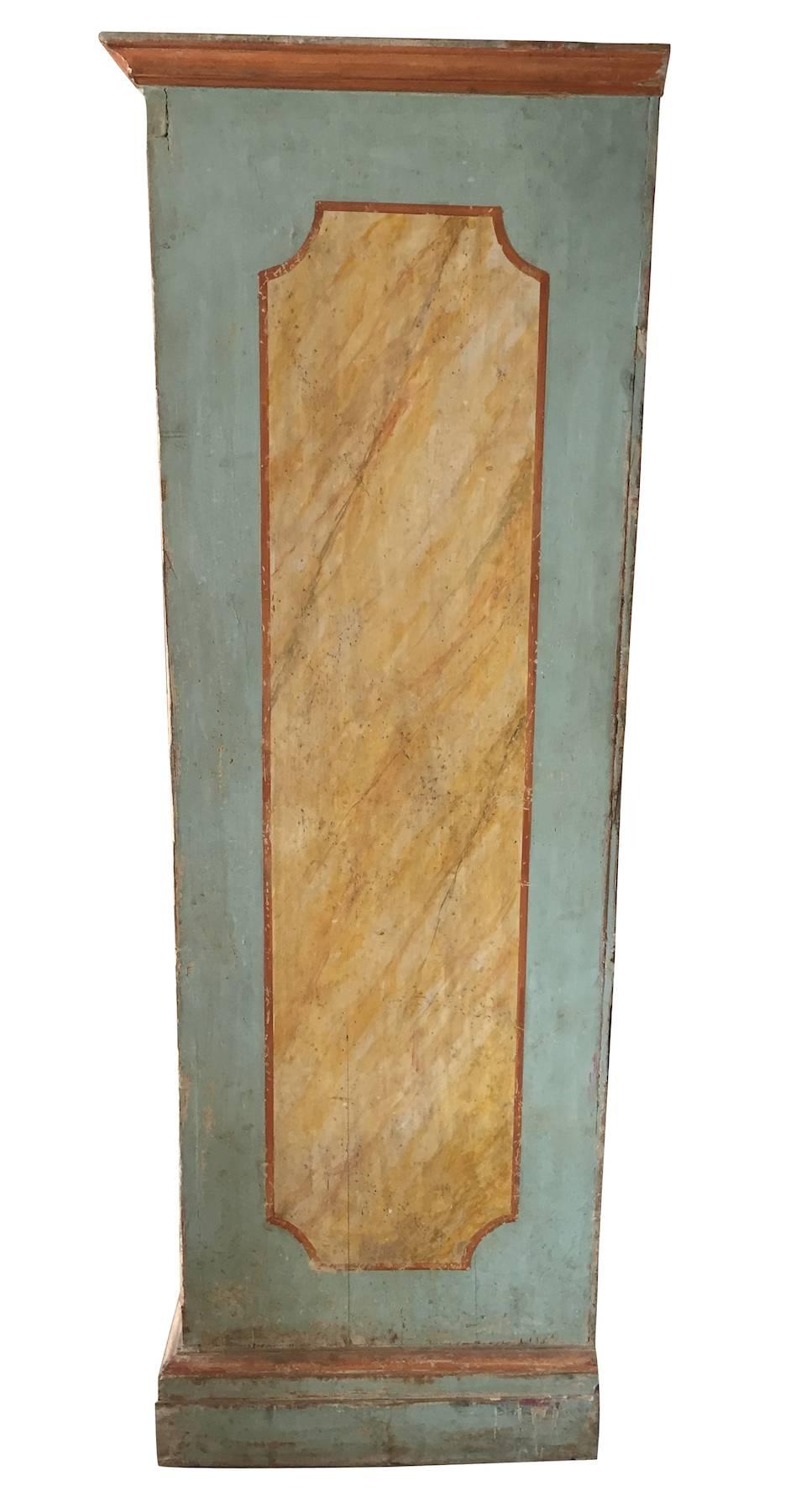 Pine Painted 18th Century Italian Wardrobe Armoire