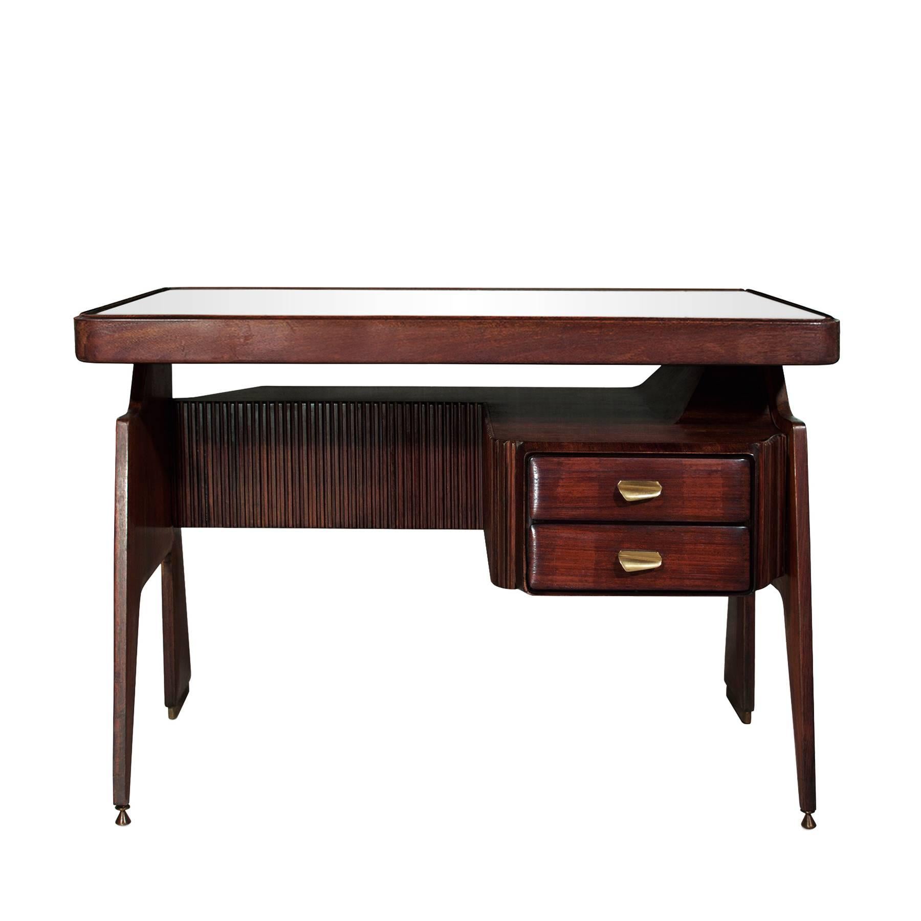 Italian Mid-Century Walnut Writing Desk by Vittorio Dassi, 1950s