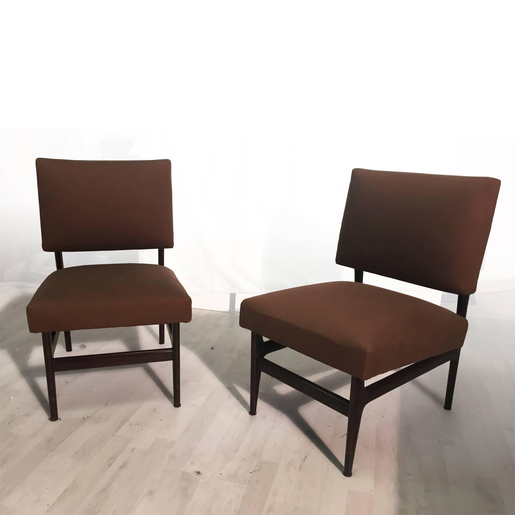 Mid-Century Modern Italian Mid-Century Lounge Chairs by Vittorio Dassi, Set of Two, 1950s For Sale