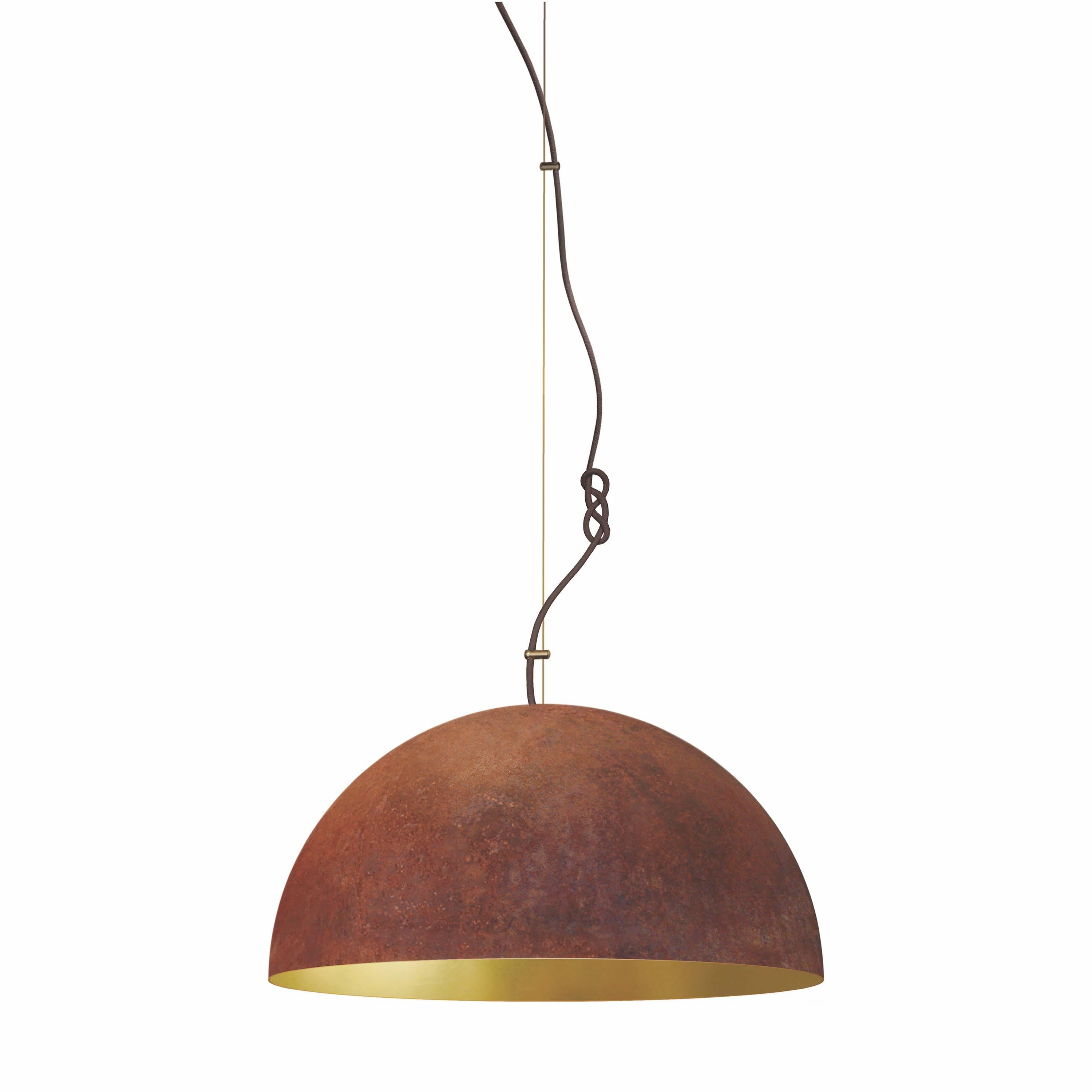 Queen Pendant Medium-Ceiling Lamp-Made from Corroding Steel For Sale