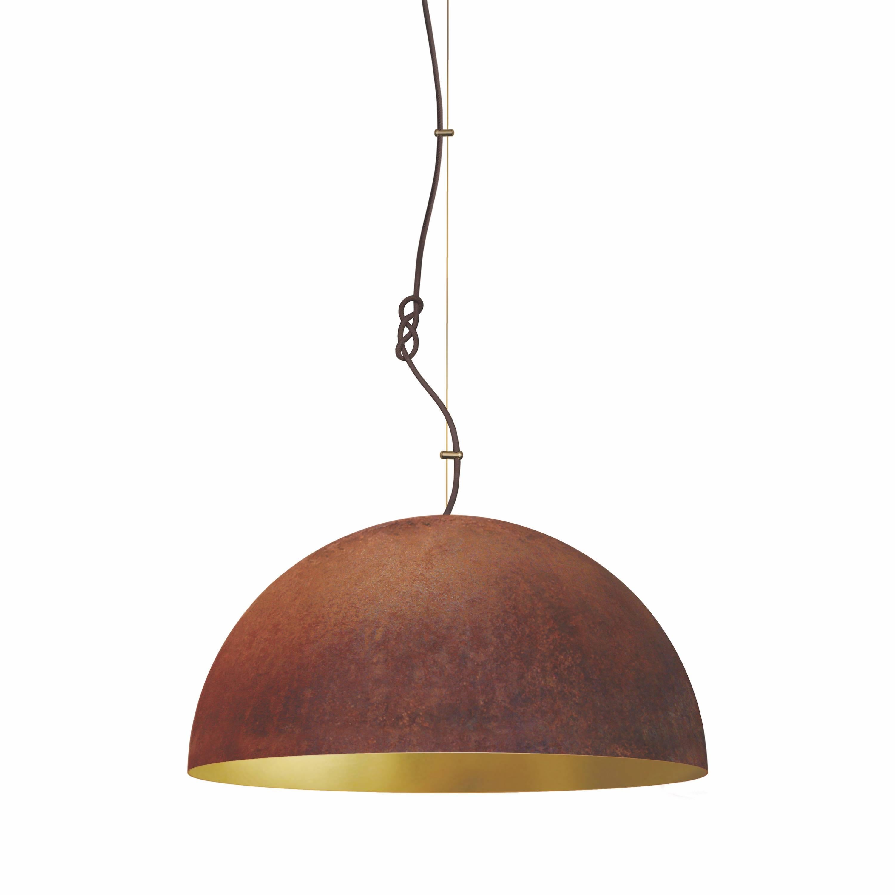 Queen Pendant Large-Ceiling Lamp-Made from Corroding Steel For Sale