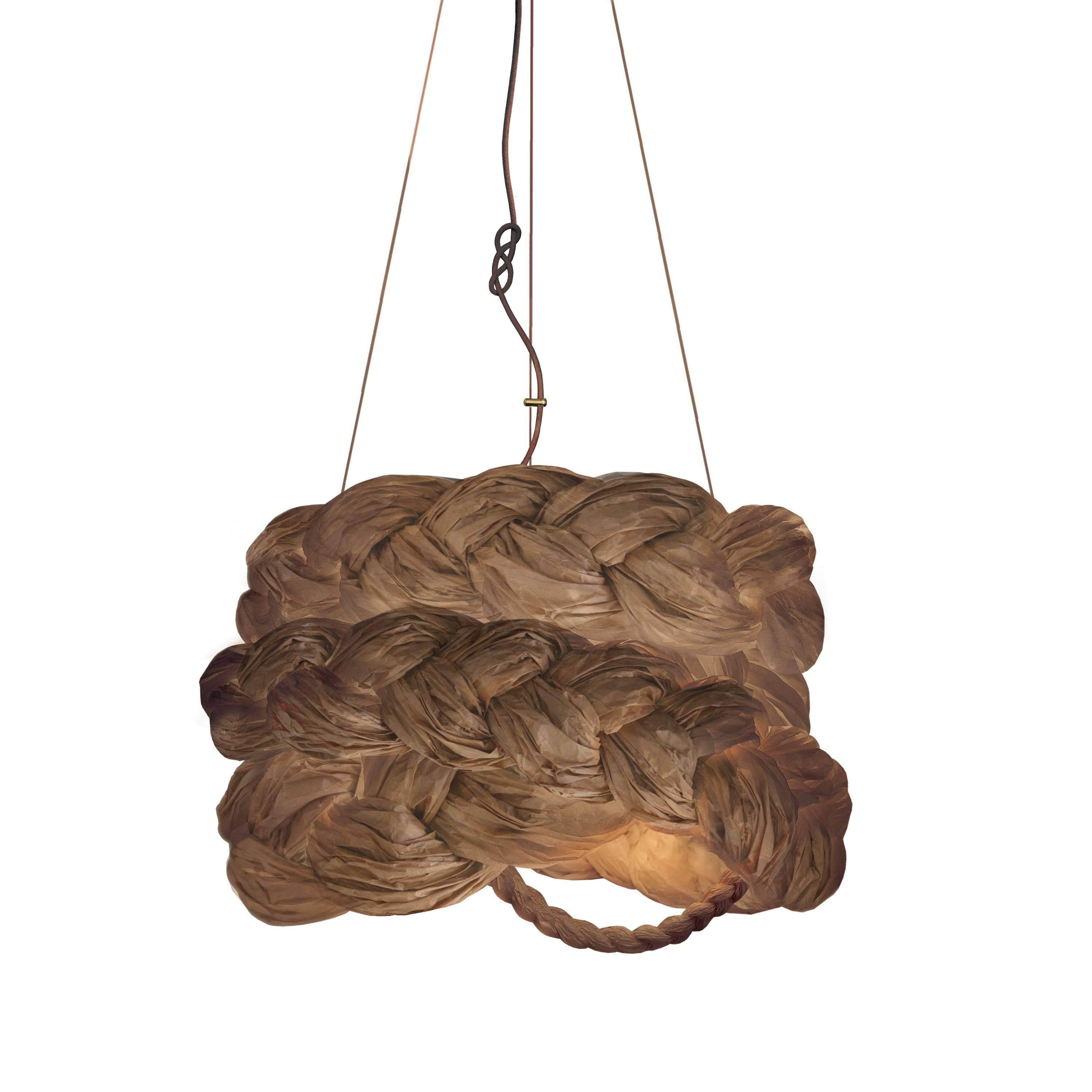 Bride Pendant Medium Brown-Ceiling Lamp Created from Paper For Sale