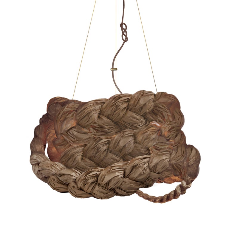 Brown Traditional Ceiling Pendant Light bride pendant large brown ceiling lamp created from paper for sale