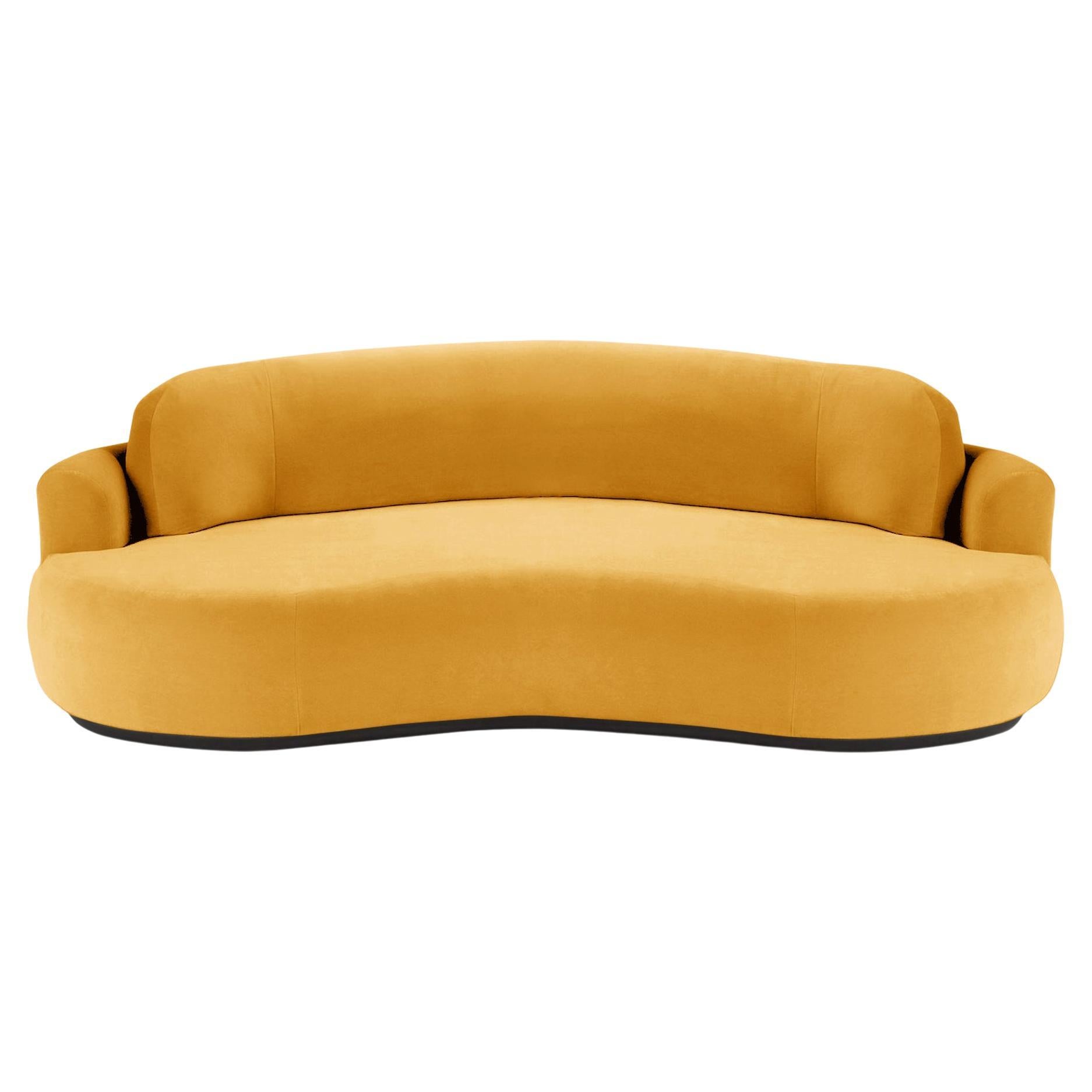 Naked Curved Sofa, Small with Beech Ash-056-5 and Corn