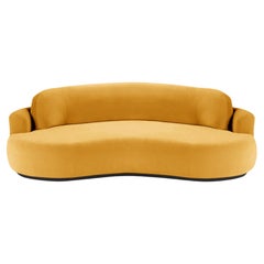 Gebogenes Sofa mit Naked-Kurve, klein mit Eschenholz-Asche-056-5 und Korn