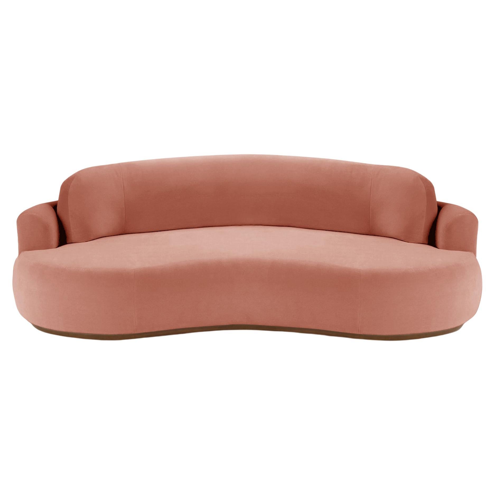 Naked Curved Sofa, Medium with Beech Ash-056-1 and Paris Brick
