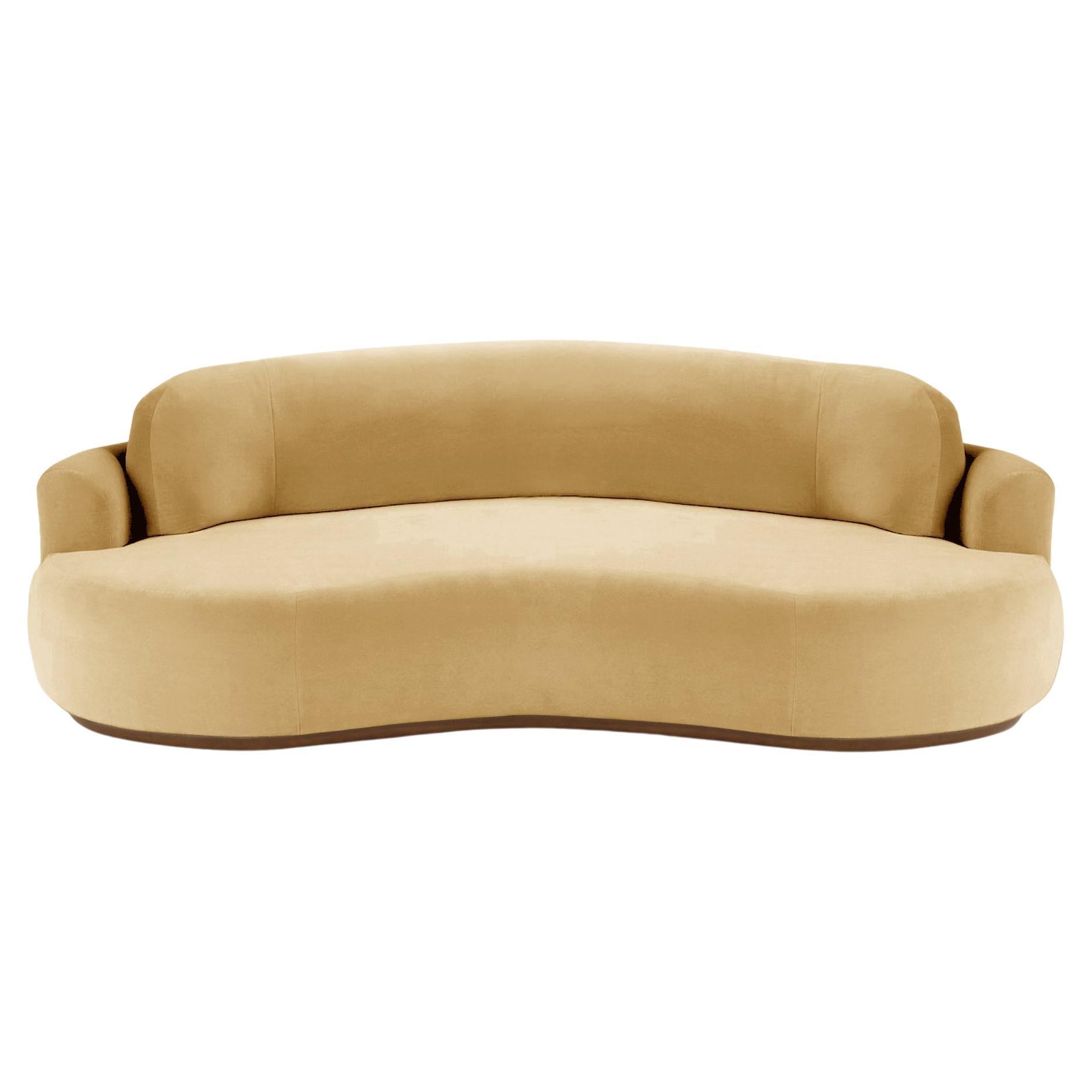 Naked Curved Sofa, Medium with Beech Ash-056-1 and Vigo Plantain