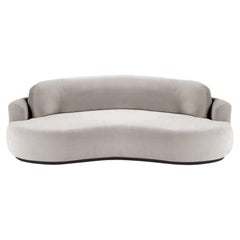 Naked Curved Sofa, Medium with Beech Ash-056-5 and Paris Mouse