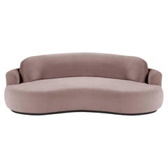 Naked Curved Sofa, Medium with Beech Ash-056-5 and Barcelona Lotus
