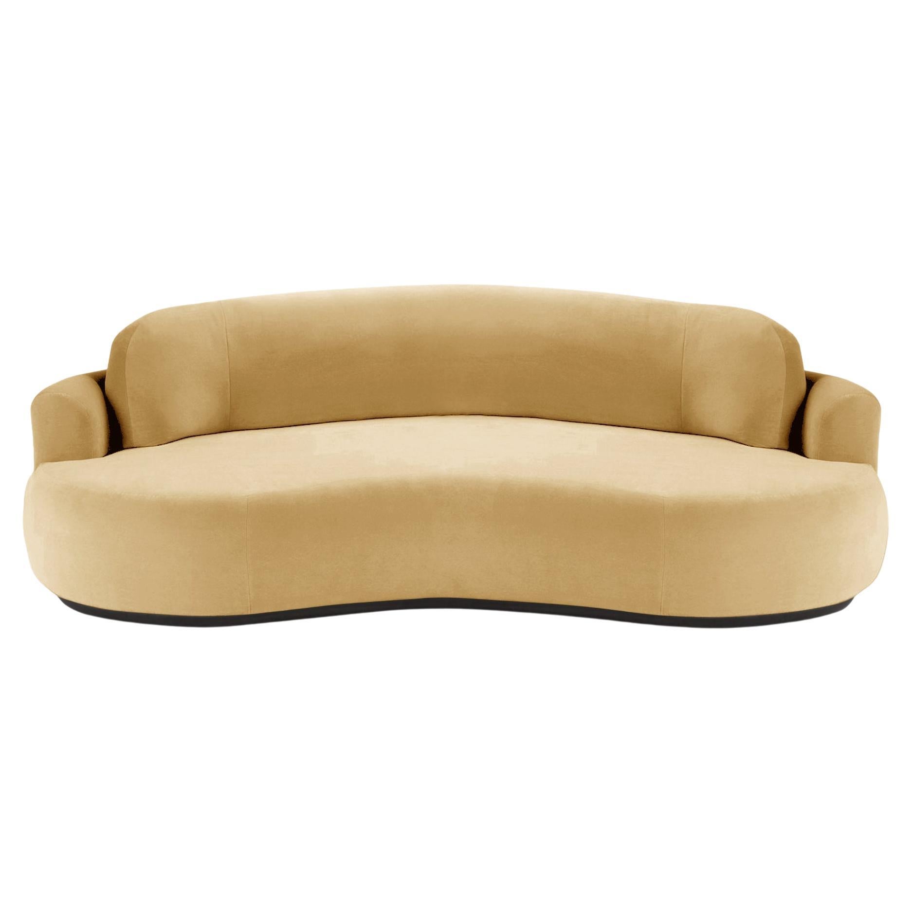 Naked Curved Sofa, Medium with Beech Ash-056-5 and Vigo Plantain For Sale
