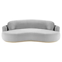 Naked Curved Sofa, Large with Natural Oak and Aluminium
