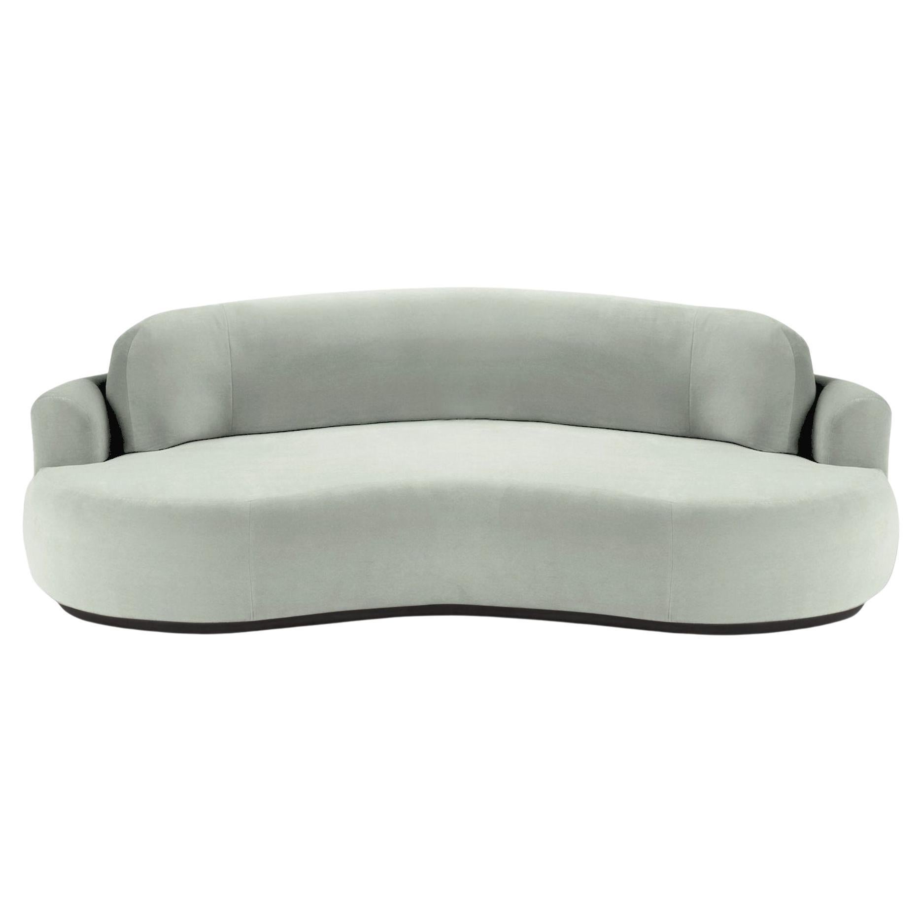 Naked Curved Sofa, groß mit Eschenholz-Asche-056-5 und Rauch 60