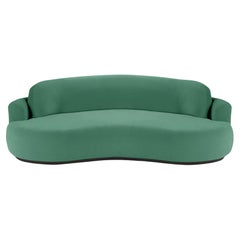 Naked Curved Sofa, Large with Beech Ash-056-5 and Paris Green