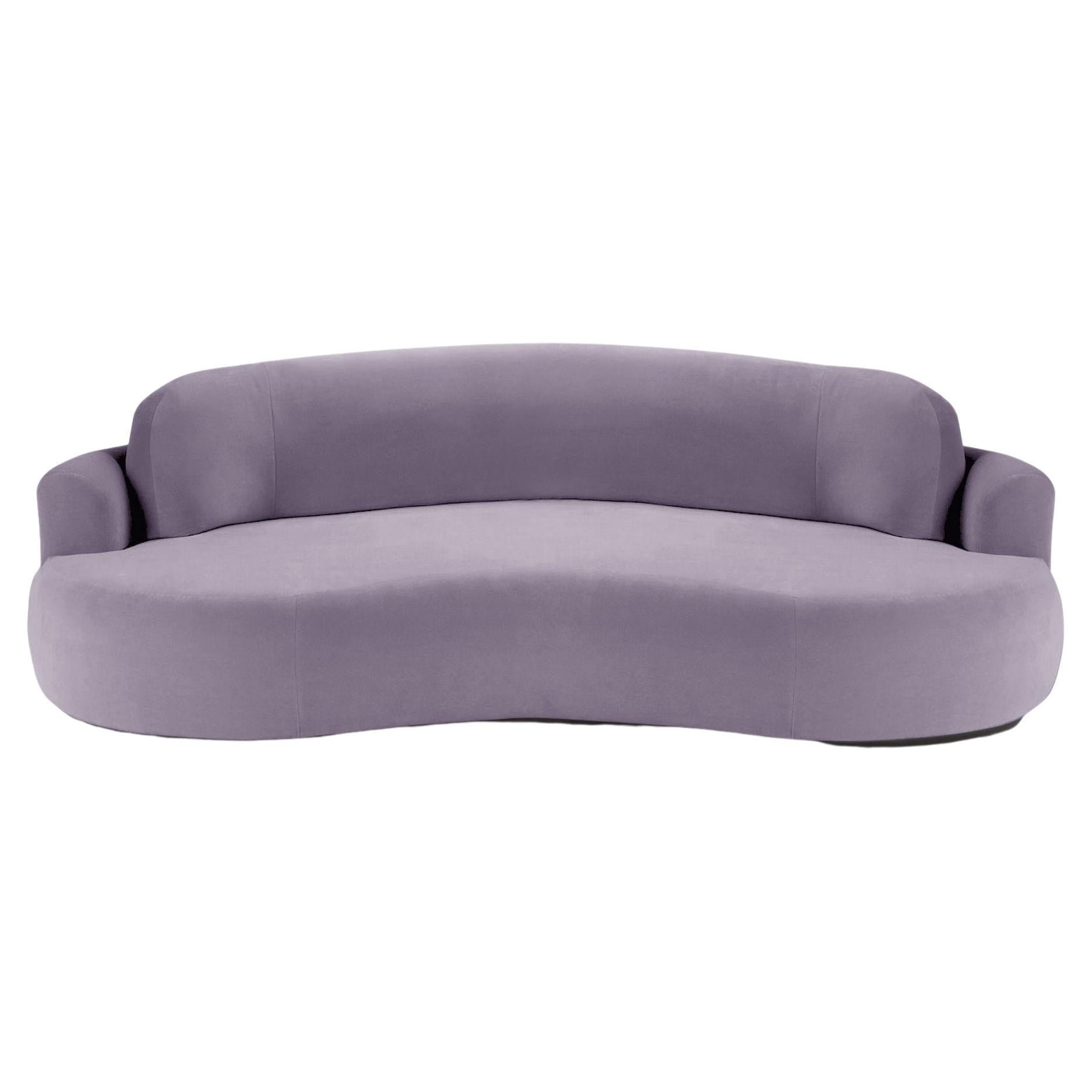 Naked Curved Sofa, Large with Beech Ash-056-5 and Paris Lavanda For Sale