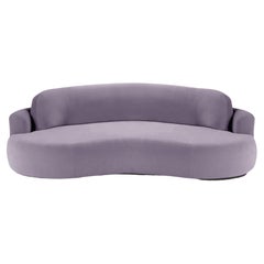 Gebogenes Sofa, groß mit Eschenholz-Asche-056-5 und Pariser Lavanda