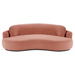 Naked Curved Sofa, Large with Beech Ash-056-5 and Paris Brick