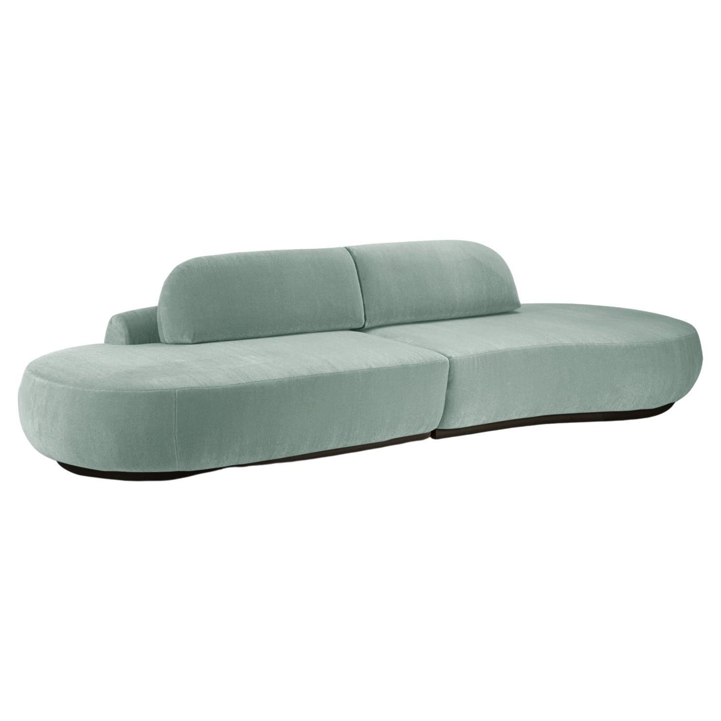 Naked Curved Sectional Sofa, 2 Piece with Beech Ash-056-5 and Smooth 60 For Sale