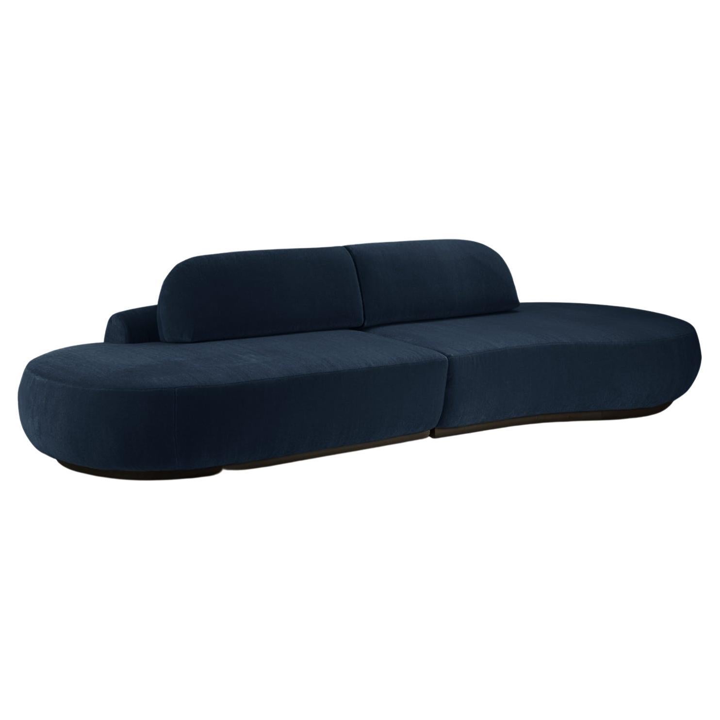 Naked Curved Sectional Sofa, 2 Piece with Beech Ash-056-5 and Paris Black