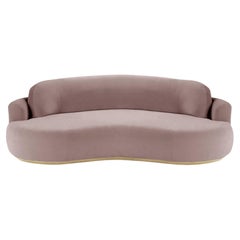 Naked Round Sofa, Small with Natural Oak and Barcelona Lotus