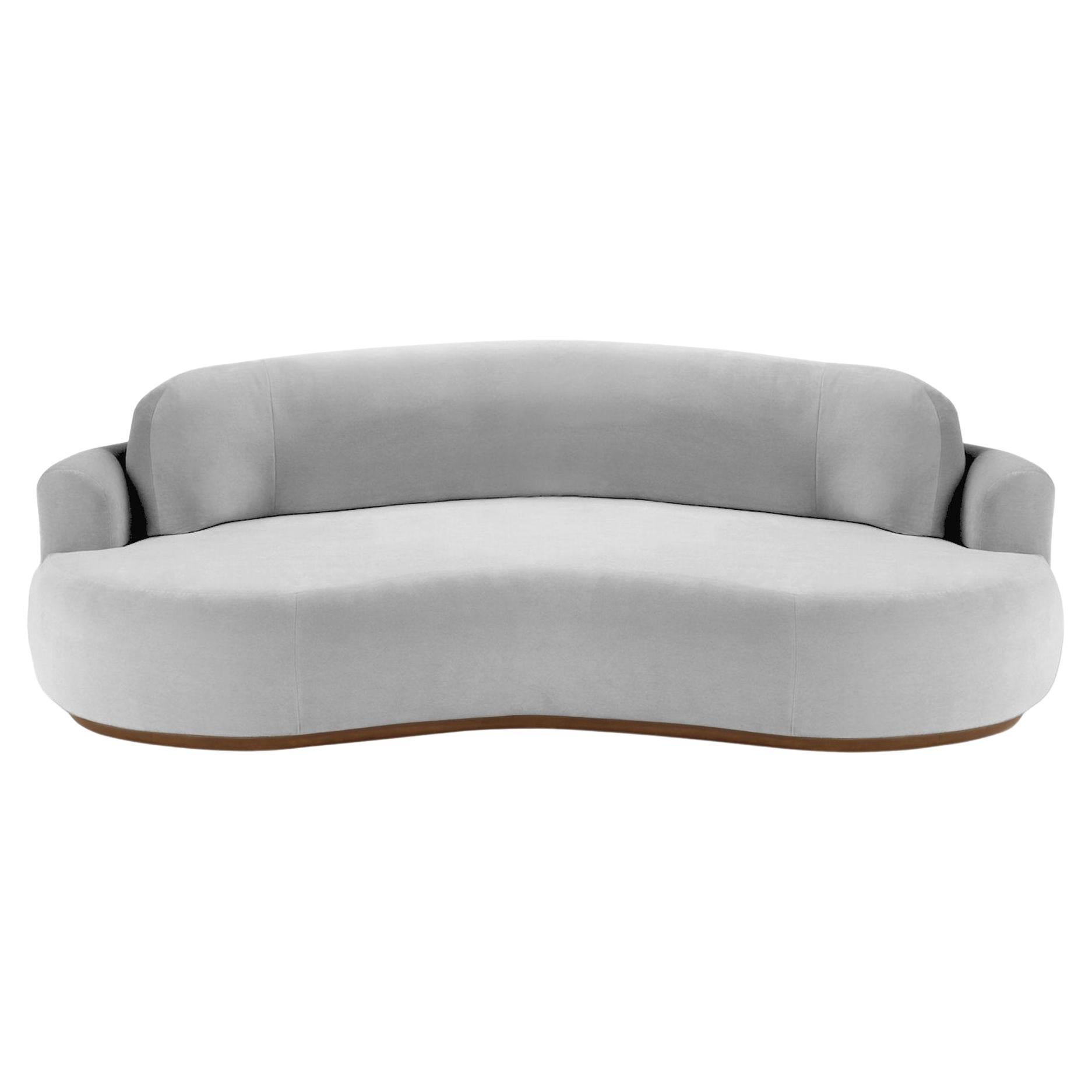 Naked Round Sofa, Small with Beech Ash-056-1 and Aluminium For Sale