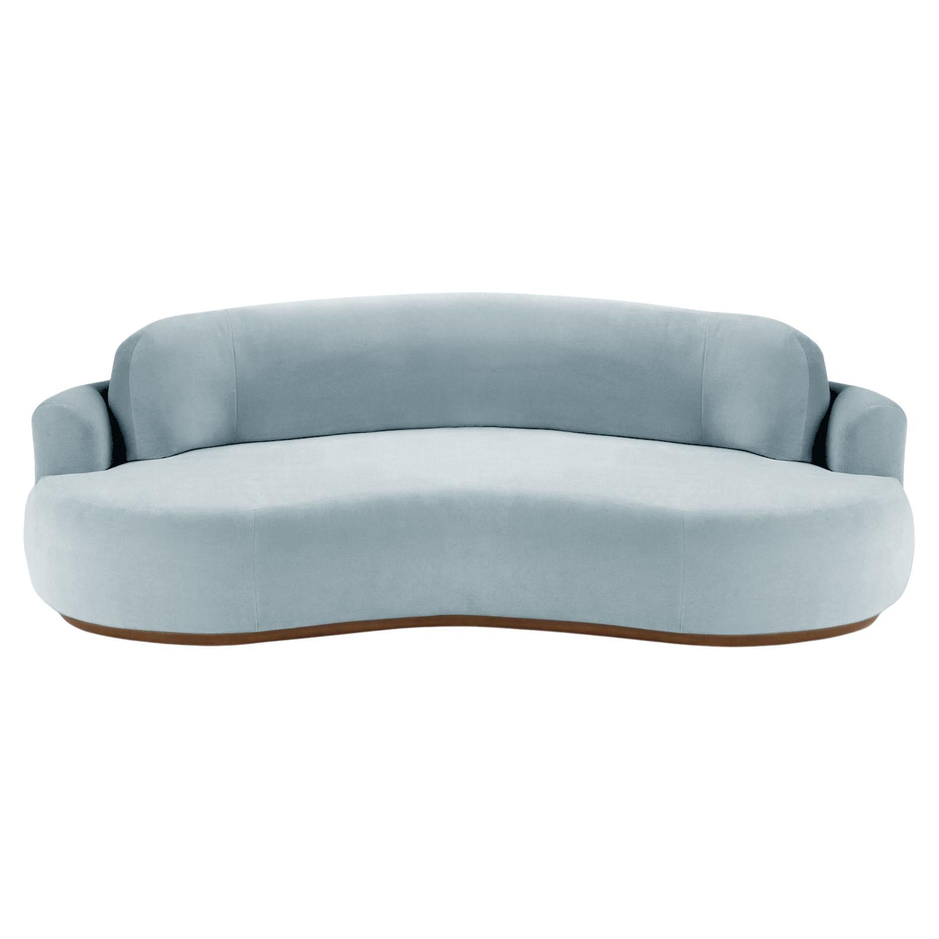 Naked Round Sofa, Small with Beech Ash-056-1 and Paris Safira For Sale