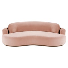 Naked Round Sofa, klein mit Eschenholzschale-056-1 und Vigo Blossom