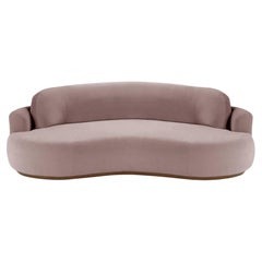 Naked Round Sofa, Small with Beech Ash-056-1 and Barcelona Lotus