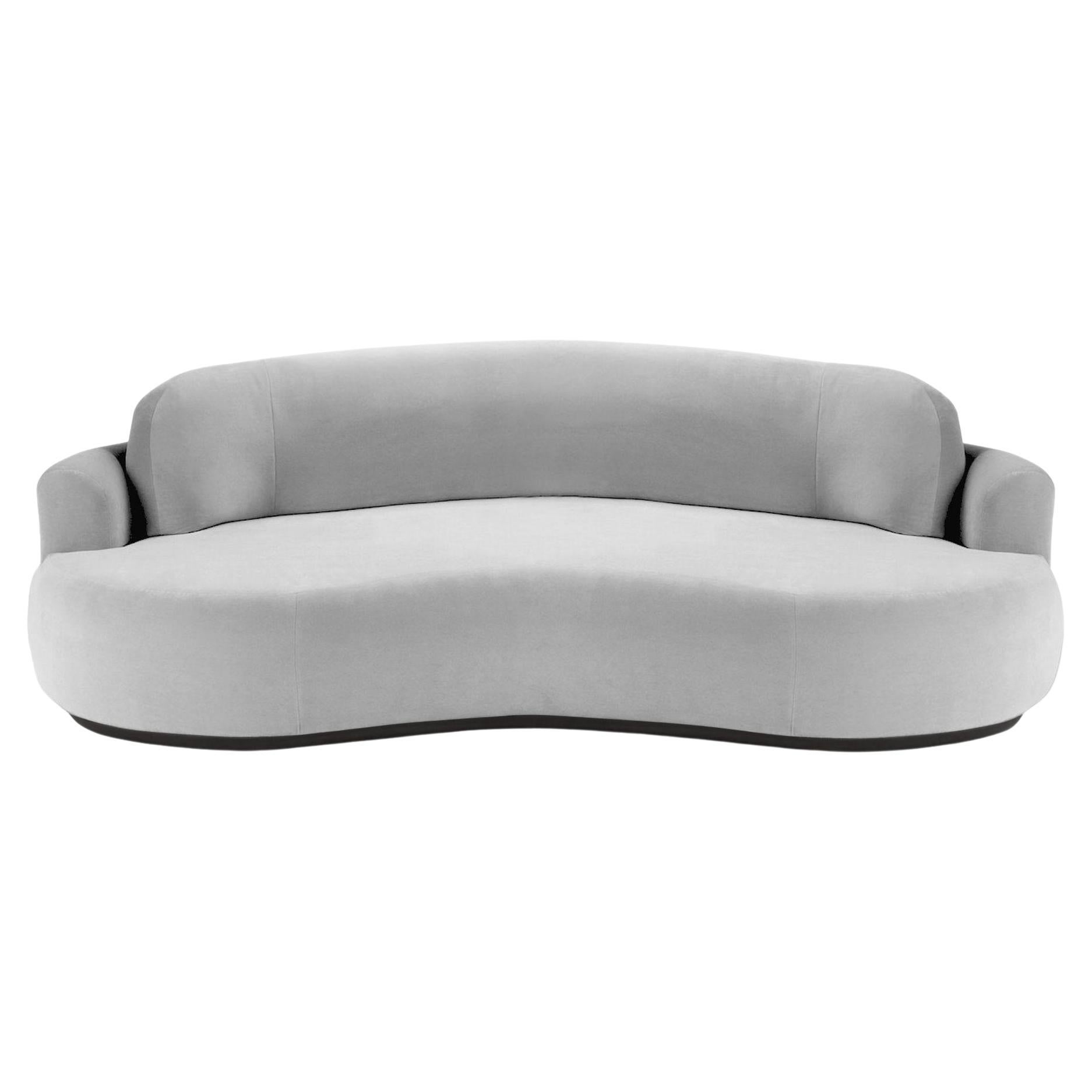 Naked Round Sofa, Small with Beech Ash-056-5 and Aluminium For Sale