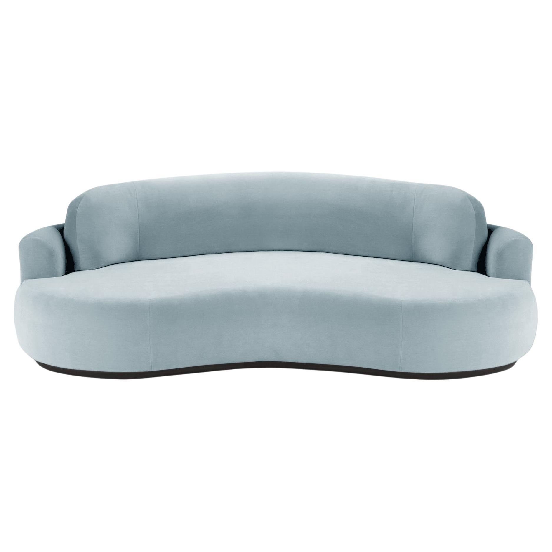 Naked Round Sofa, Small with Beech Ash-056-5 and Paris Safira For Sale