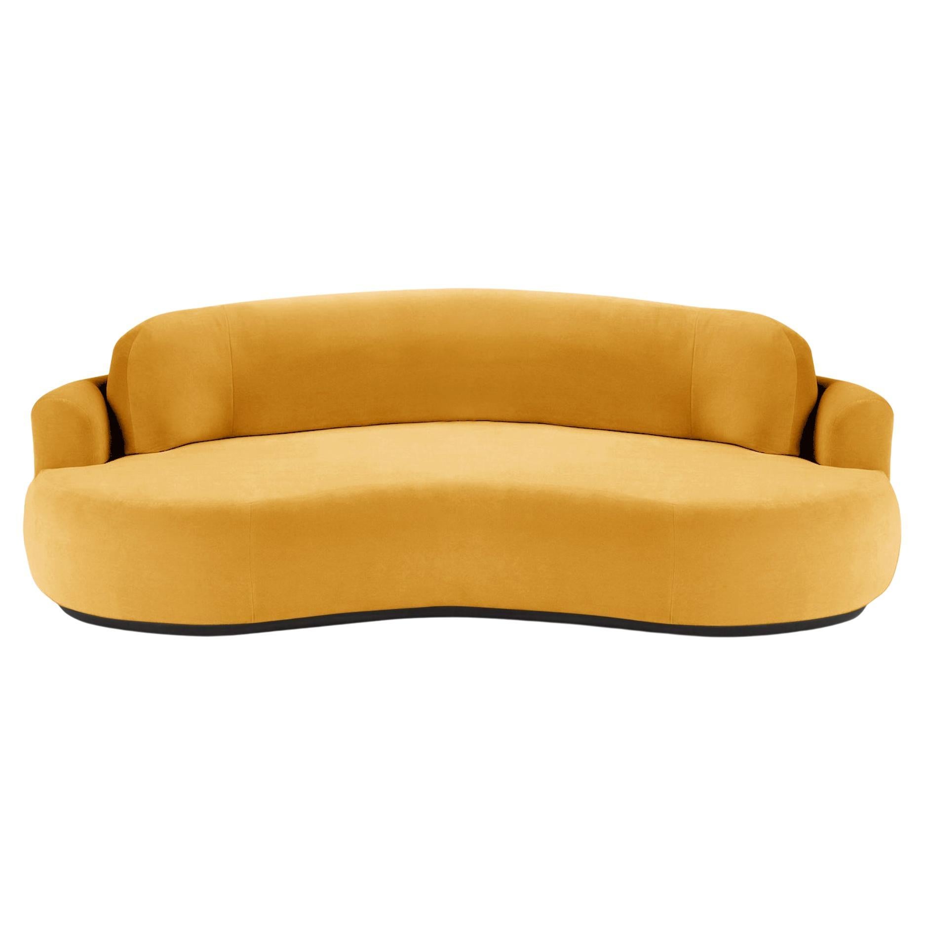 Naked Round Sofa, Medium with Beech Ash-056-5 and Corn