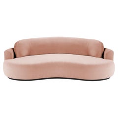 Naked Round Sofa, Large with Beech Ash-056-5 and Vigo Blossom