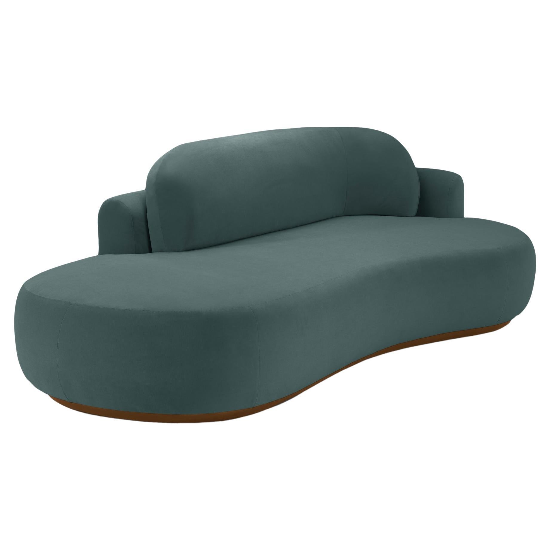 Naked Sofa Single with Beech Ash-056-1 and Teal For Sale