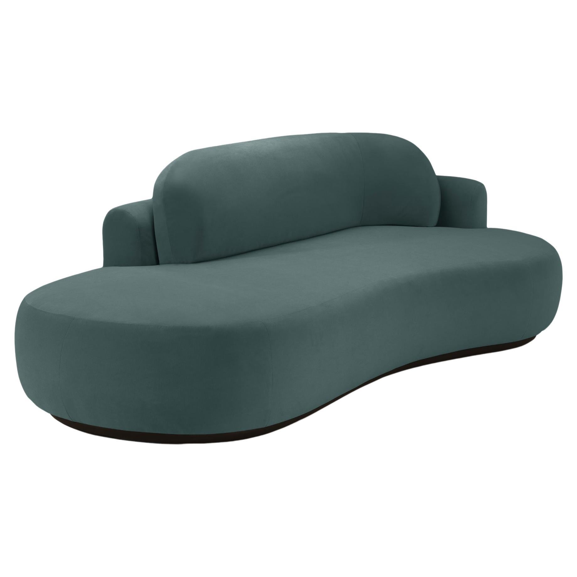 Naked Sofa Single with Beech Ash-056-5 and Teal For Sale