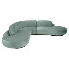 Naked Curved Sectional Sofa, 3 Piece with Beech Ash-056-5 and Smooth 60